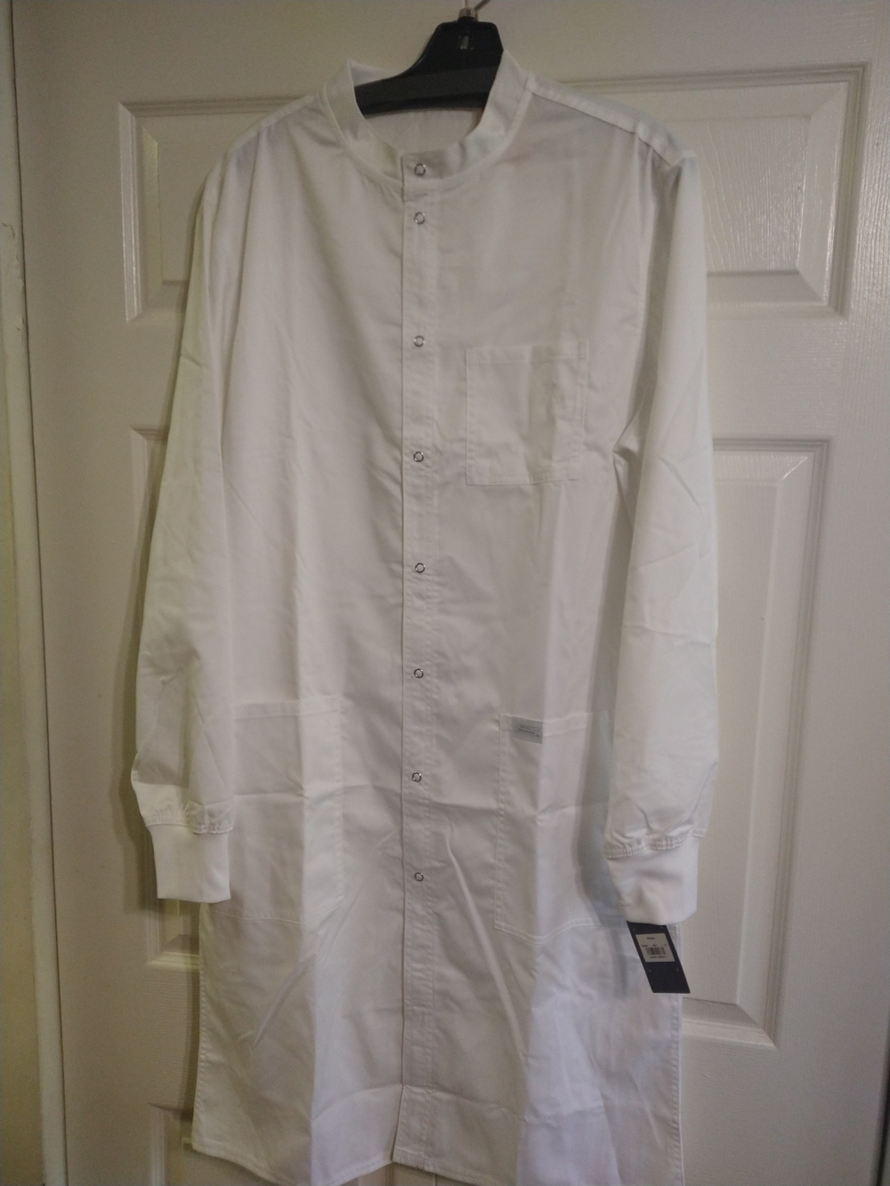 Dickies White Collarless Button-Down Women's Lab Coat